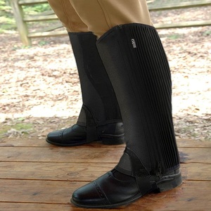 Leather Horse Riding <b>Half</b> <b>Chaps</b> English Style Adjustable Zipper Jodhpur Breeches High Quality Durable Kanpur India Protection - Product Image 4