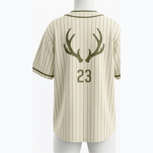 Camiseta de Béisbol Personalizada de Primera Calidad, Unisex, Manga Corta, a Rayas, con Botones en la Parte Delantera, Corte Regular para Adultos, para Todas las Temporadas - Product Image 2