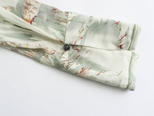 เสื้อเชิ๊ตพิมพ์ลายโบว์วินเทจคอกลมแขนยาวติดกระดุมเสื้อผู้หญิงเสื้อเบลาส์เสื้อสุดชิค - Product Image 5