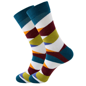 Chaussettes décontractées unisexes pour hommes, en coton respirant, colorées, avec imprimé graphique abstrait fantaisie, chaussettes de printemps - Product Image 2