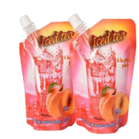 Sachets d'emballage personnalisés en PE jetables avec bec verseur pour jus et boissons, avec fermeture éclair, tailles 100ml/250ml