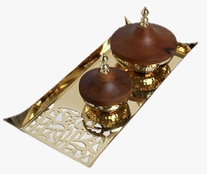 Bandeja de Metal de Lujo para Condimentos con Tapa de Cúpula, Bandeja Decorativa de Alta Gama para Servir en Eventos Árabes, Majlis, Islámicos, Ramadán, Eid, Bodas y Fiestas - Product Image 4