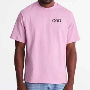 Custom Logo Oversized <b>Pink</b> <b>T</b> <b>Shirt</b> <b>Men</b> Premium Cotton Casual Streetwear Half Sleeve Summer Tee Loose Fit Fashion Top - Product Image 1