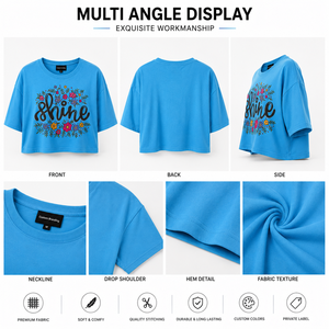Sophisticated Eco-Friendly 100% Cotton Slim Fit Breathable <b>Crop</b> <b>Top</b> T-Shirts Fashion-Forward Women Exquisite Range Elevate Your - Product Image 5