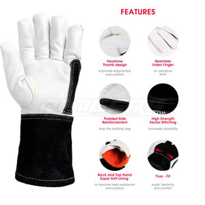 Work Protection <b>Gloves</b> Men Real Solid Leather Safety Welding <b>Gloves</b> Wholesale Rate Welding <b>Gloves</b> - Product Image 2