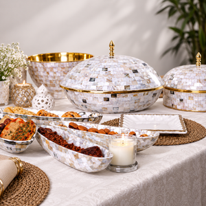 Cazuelas de Nácar para Ramadán y Eid |   Recipientes Térmicos para Comida, Artesanía en Metal, Juego de Vajilla para Servir, Regalos - Product Image 1