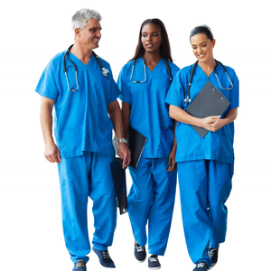 Cotton PE Spandex Srubs Medical Scrubs Uniform <b>Nurse</b> Set for Both Men and Women - Product Image 3