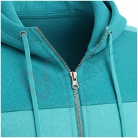 Ensemble de survêtement pour homme, couleur turquoise, manches longues, capuche, fermeture éclair sur le devant, blocs de couleur, décontracté, respirant, coupe régulière, pour l'automne