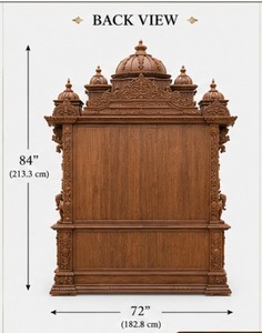 Temple/Mandir de prière en teck de luxe moderne, finition brune exquise, durable, design personnalisé, couleur au choix. - Product Image 4