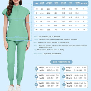 Women's Mint Green <b>Scrub</b> Set Polyester Knitted Hospital <b>Uniform</b> Pants and Top Medical Workwear for Nurses - Product Image 6