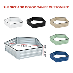 Hexagon Metal Raised Garden <b>Bed</b> Outdoor Garden <b>Beds</b> for Vegetables Galvanized Steel Planter Minimalist Garden Supplies GB024 - Product Image 3