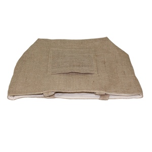 Jute Shopping <b>Bag</b> Cotton Grocery <b>Bag</b> Natural Eco Friendly Jute Cotton Raw Fabric Reversible Tote <b>Bag</b> for <b>Gift</b> - Product Image 5