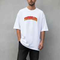 Nouveaux t-shirts pour hommes à coupe ample et surdimensionnée, logo imprimé DTF personnalisé, manches courtes, 100% coton, respirant, séchage rapide, style hip-hop
