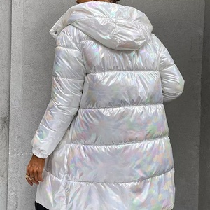 Manteau matelassé de haute qualité, vente en gros, mode chaude, blanc, doudoune d'hiver, coupe-vent, court dames, manteau rembourré brillant - Product Image 2