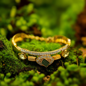 Peacock Style American Diamond Studded Fashion Bracelet - Product Image 3