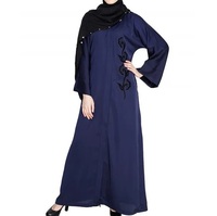 Nouvelle Robe Longue Élégante pour Femmes Musulmanes, Style Abaya Vintage, Col Montant, en Polyethersulfone, Toutes Saisons, Vente Chaude en Gros