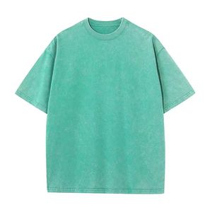 Camiseta Oversize Vintage para Hombre, Lavada al Ácido, 100% Algodón Pesado, Tallas Grandes, Estilo Urbano, Hombros Caídos - Product Image 1