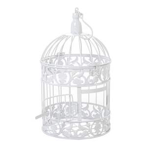 Jaula para Pájaros de Hierro Blanca con Diseño Moderno y Interior Espacioso para una Decoración Elegante del Hogar y la Comodidad de los Pájaros - Product Image 6