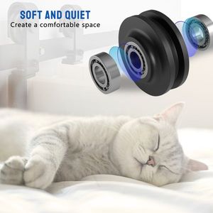 80\" Bi-Folding Black Sliding Barn Door Hardware Kit with J Shape Roller Quiet Smooth Operation [Doors Not Included] - Product Image 6