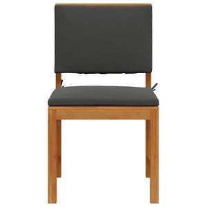 2 sillas de jardín de madera maciza de acacia marrón con cojín - Product Image 4