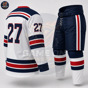 Sublimated Team Uniform Breathable Moisture Wicking Athletic Sportswear Factory Direct Custom Ice Hockey Jersey and Padded Pants - Product Image 3