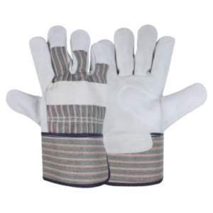 Gants de travail en cuir de vachette de qualité supérieure, résistants, de sécurité, avec manchette caoutchoutée pour la construction et le jardinage - Product Image 1