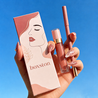 Kit de lèvres personnalisé en gros avec emballage en boîte cartonnée – Ensemble 2-en-1 Rouge à lèvres liquide, brillant à lèvres et crayon à lèvres – Marque privée OEM ODM – Boîte en papier