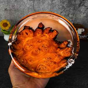 Bandeja de Resina para Joyas con Madera de Burl – Plato de Vanidad Hecho a Mano, Soporte para Anillos, Cuenco Decorativo de Resina, Decoración Única de Madera y Resina - Product Image 4