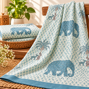 Juego de Sábanas de Algodón Blue Elephant, Colección de Ropa de Cama de Tela Suave Premium para Dormitorio, Hogar, Hotel, Habitación de Huéspedes, Suministro al por Mayor - Product Image 3