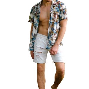 Camisa Casual de Manga Larga para Hombre, Corte Regular, 100% Algodón, Transpirable, Ligera, para Vacaciones en la Playa, Ropa de Verano - Product Image 2
