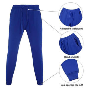 Ensemble sweat-shirt à capuche et pantalon bleu pour homme, coupe classique, couleur unie, tissu French Terry, vêtements d'automne - Product Image 3