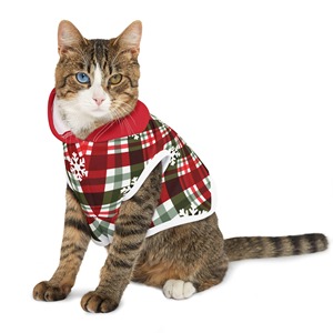 Christmas <b>Dog</b> <b>Coat</b> with Hood Red Green Winter Cotton <b>Warm</b> Classic Style Comfortable Fit - Product Image 5