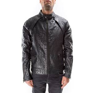 Men's High Quality Customized Cow Skin Leather Jacket Waterproof New Fashion Stand Collar Design Comfortable Fit for Winter - Product Image 2