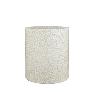 Designer Mother of Pearl <b>Stool</b> Handmade Inlay Furniture Accent <b>Stool</b> for Home Decor and Luxury Interiors - Product Image 1