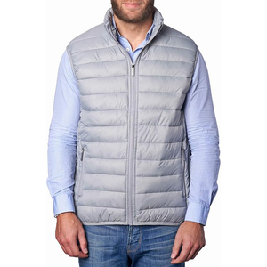 Chaleco Acolchado para Hombre, Color Gris Plateado, con Aislamiento, Cierre de Cremallera, Exterior de Nailon, Costuras Reforzadas, Venta al Por Mayor - Product Image 1
