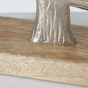 Árbol de Navidad decorativo niquelado de diseño moderno con base de madera de mango, decoración dorada para árbol de Navidad - Product Image 3