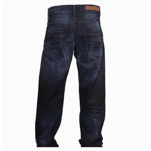Jean en denim coupe droite pour homme, personnalisable, 100 % haute qualité, style décontracté uni, respirant, pour l'hiver et l'été, délavage clair/moyen - Product Image 1