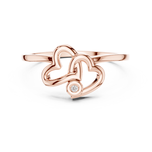 Anillo minimalista con diamante de corte redondo cultivado en laboratorio, engastado en oro rosa de 18 quilates, para compromiso, boda, regalo de San Valentín para mujeres. - Product Image 1