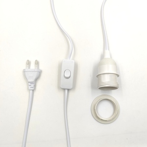 <span class=keywords><strong>Enchufe</strong></span> Redondo Europeo + Interruptor de Botón 303 + Portalámparas <span class=keywords><strong>E27</strong></span> de Media Rosca, Cable de Alimentación para Iluminación, Cable de Cobre Puro - Product Image 5