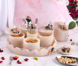 Ensemble de pots à fruits secs en résine de qualité supérieure pour une décoration intérieure classique - Écologique, imperméable, fabriqué à la main par Whimsy Art Craft - Product Image 5