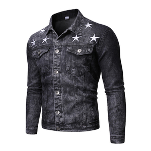 Saleh Enterprises Casual Men Regular Fit <b>Denim</b> Jacket Stone Wash Embroidered Y2K Urban Fashion Trucker <b>Coat</b> Outerwear Wholesale - Product Image 2
