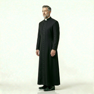 Vente en gros 2026 – Robe de clergé personnalisée pour prêtre, respirante et confortable, vêtement liturgique brodé, fourniture d'articles religieux - Product Image 1