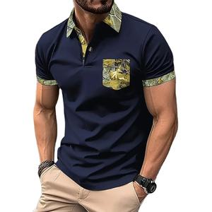 Camiseta de manga corta de verano para hombre, camiseta Polo estampada de Color sólido para oficina de negocios, deportes diarios, ocio, Camiseta con bolsillo para hombre - Product Image 1