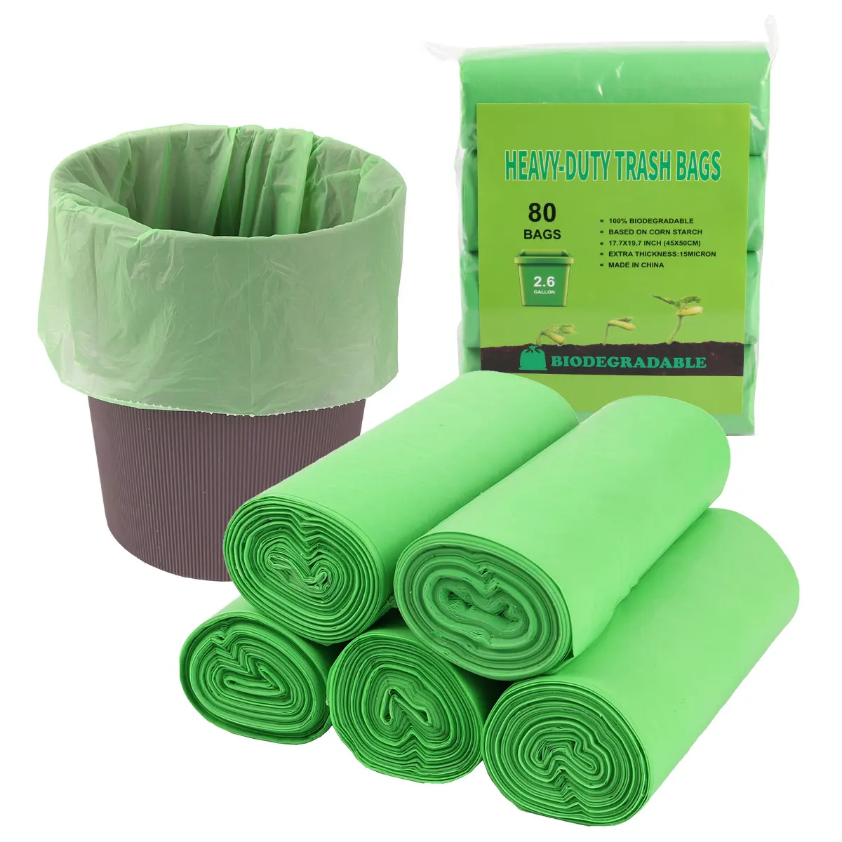 Pet Waste Disposal Cornstarch Biodegradable Dog Poop Bags Compostable Household Pet Waste Bag