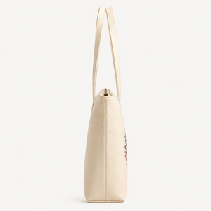Sac fourre-tout ethnique personnalisé en coton ou toile à motif arbre avec fermeture éclair et bandoulière pour la plage, les voyages et la promotion - Product Image 2