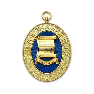 Joya de Collar Masónico para Gran Asistente Registrador, Chapada en Oro, Regalia de Gran Logia Provincial, Colgante Masónico - Product Image 1