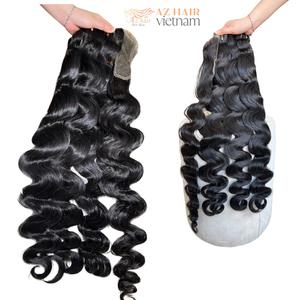 Vente en gros Faisceaux de cheveux humains vierges ondulés corporels Cuticules alignées Cheveux bruts à double tirage Vietnam - Product Image 2