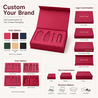 Boîtes cadeaux rigides magnétiques personnalisées, insert en velours EVA multicolores, logo personnalisé, emballage de luxe pour les ensembles de cosmétiques et de soins de la peau