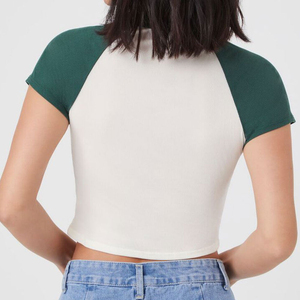 New Design Women's Summer T-Shirt Latest Design Women Blank 100% Cotton Stretchable Crop <b>Tops</b> Women Cropped T Shirts - Product Image 5