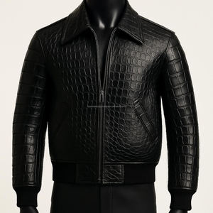 Chaqueta de Cuero Estilo Bomber para Hombre, Nueva Colección de Invierno, Color Personalizado, Logotipo Frontal, Estilo Vintage, Tela de Lona, Impermeable y Resistente al Viento - Product Image 2